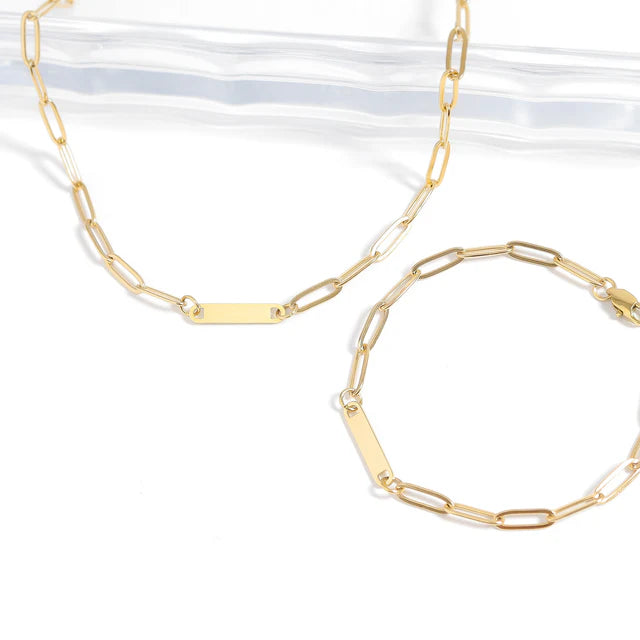 Single Bar Paperclip Bracelet