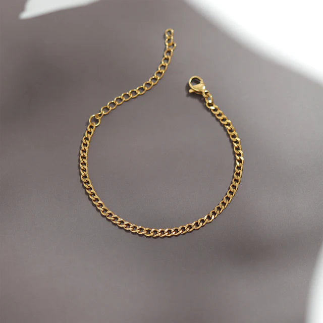 Diamond Cut Curb Chain Bracelet