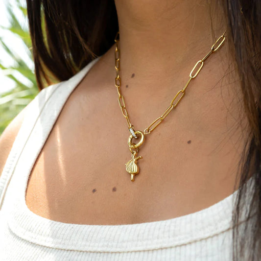 Forever CZ Charm Paperclip Necklace