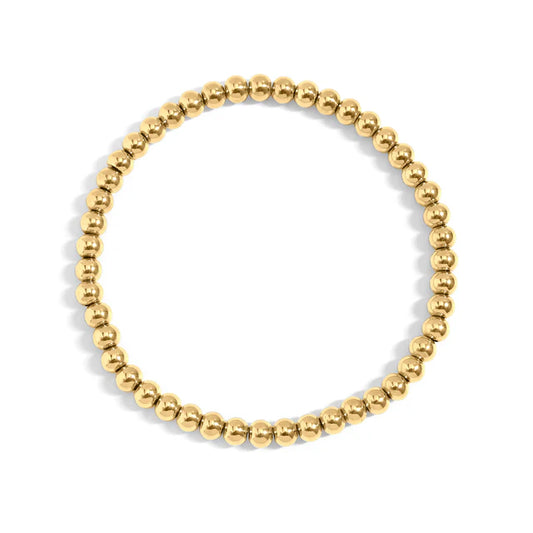 Gold Metal-Bead Bracelet